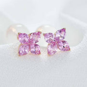 Natural Pink Sapphire Earrings D0.74ct. 18K